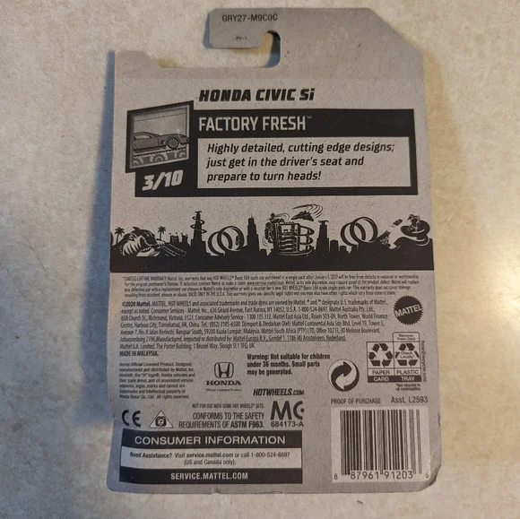 Hot Wheels Honda Civic Si (Factory Fresh) - Picture 2 of 3